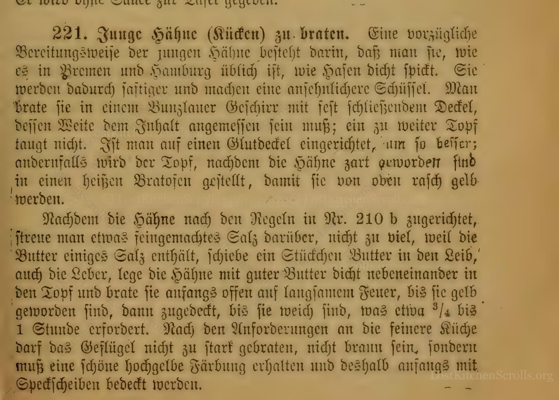 Junge Hähne (Rücken) Zu Braten