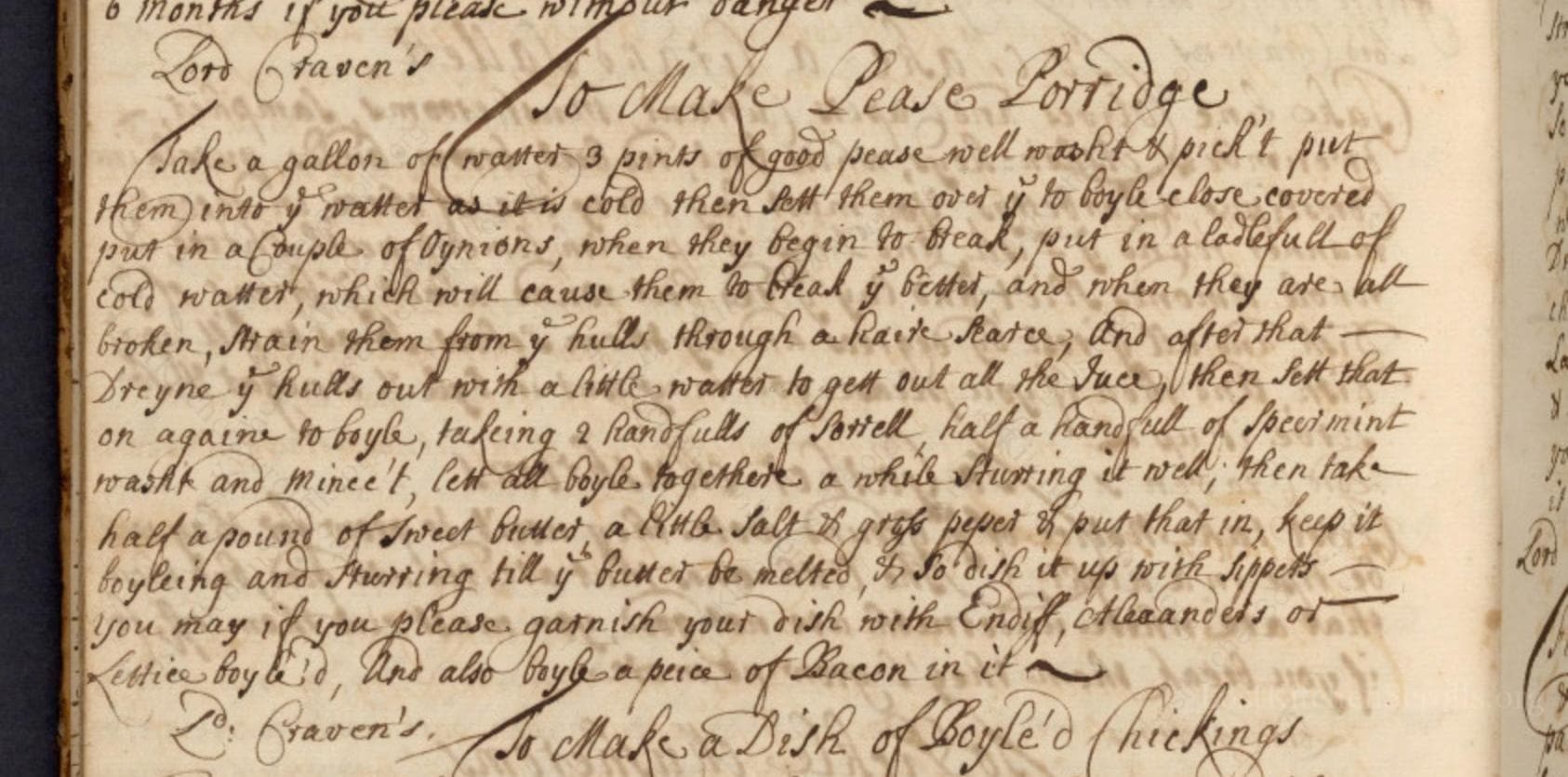 Lord Craven'S To Make Pease Porridge