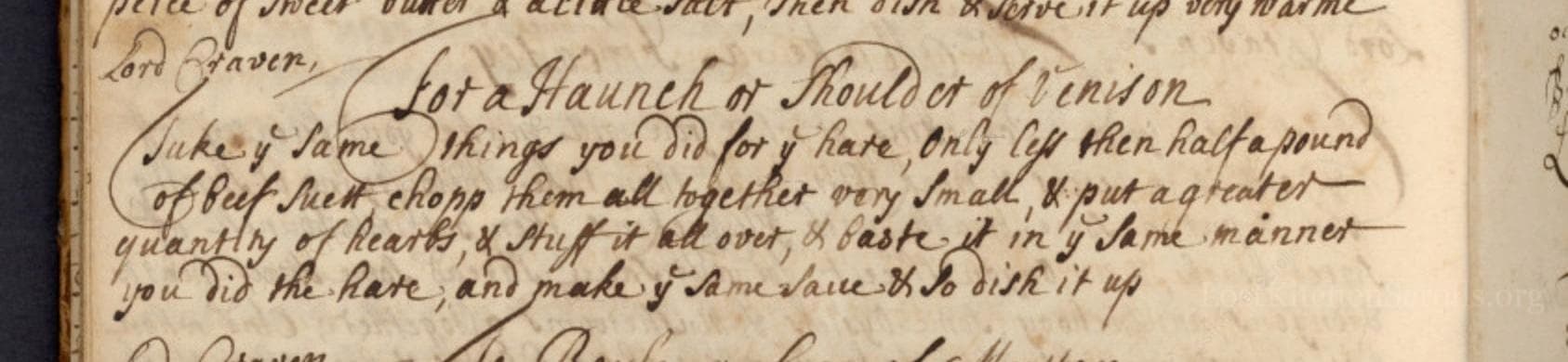 For A Haunch Or Should'R Of Venison