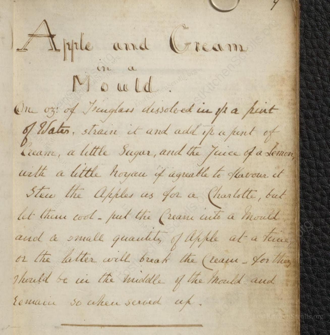 Apple And Cream In A Mould