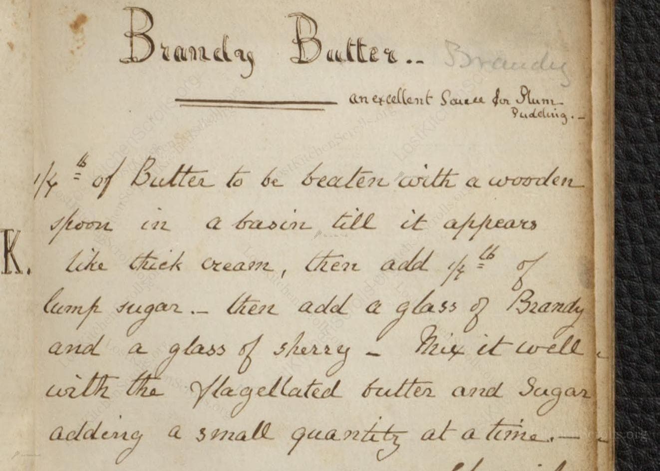 Brandy Butter. Brandy An Excellent Sauce For Plum Pudding