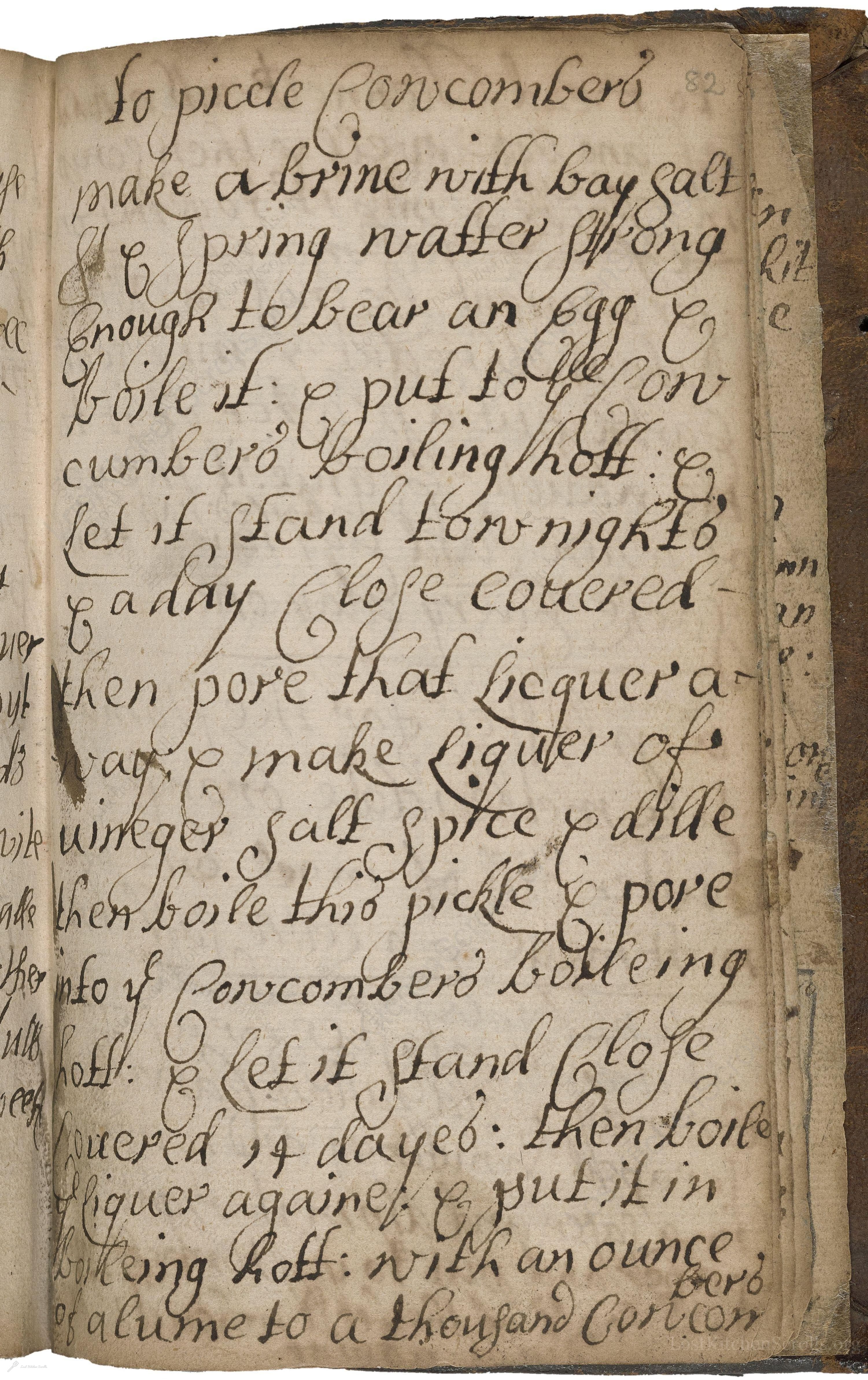 Historical recipe for To Pickle Concomberd