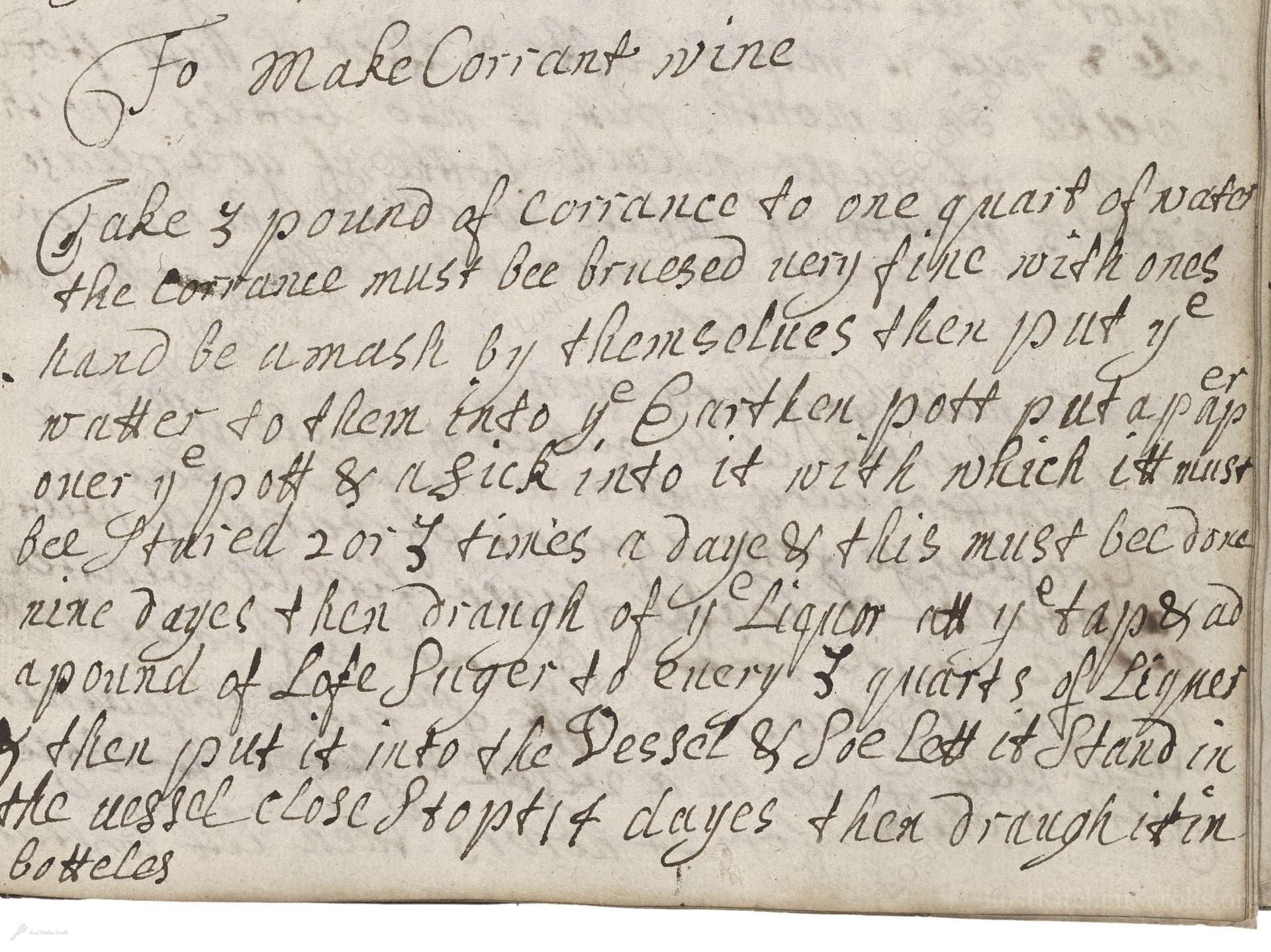 To Make Corrant Wine