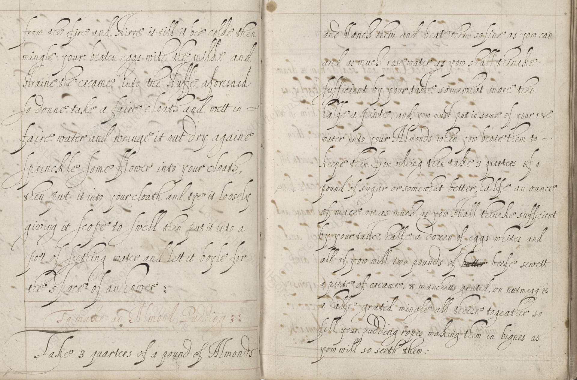 To Make An Almond Pudding