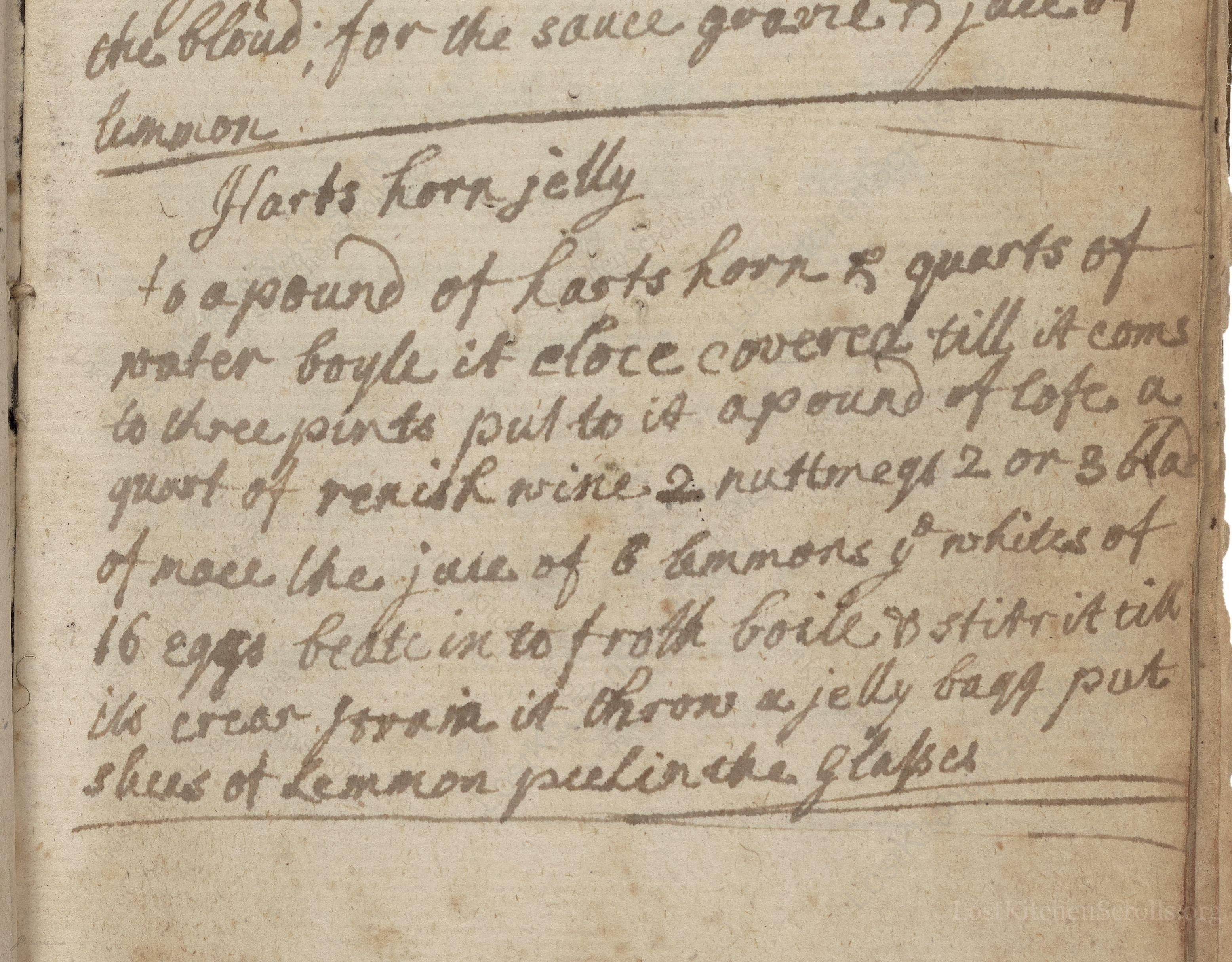 Historical recipe for Harts Horn Jelly