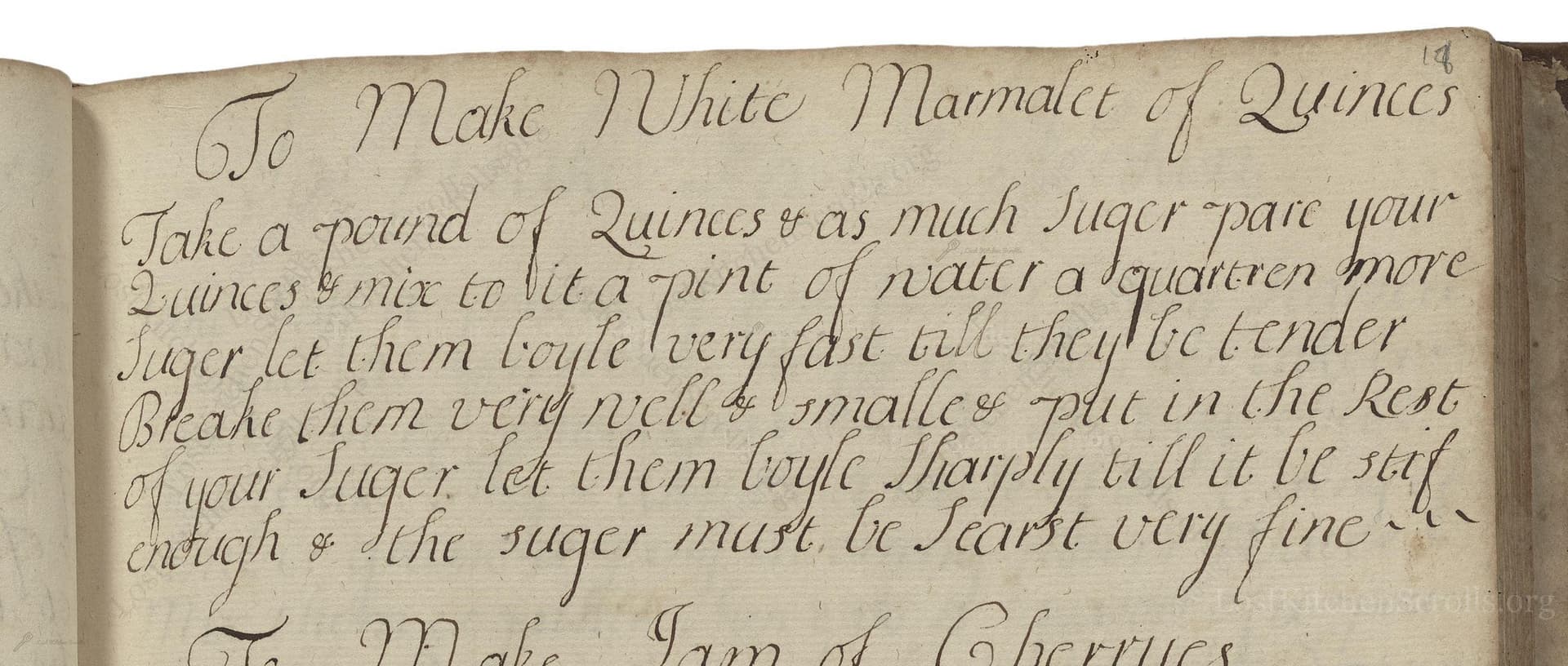 To Make White Marmalet Of Quinces