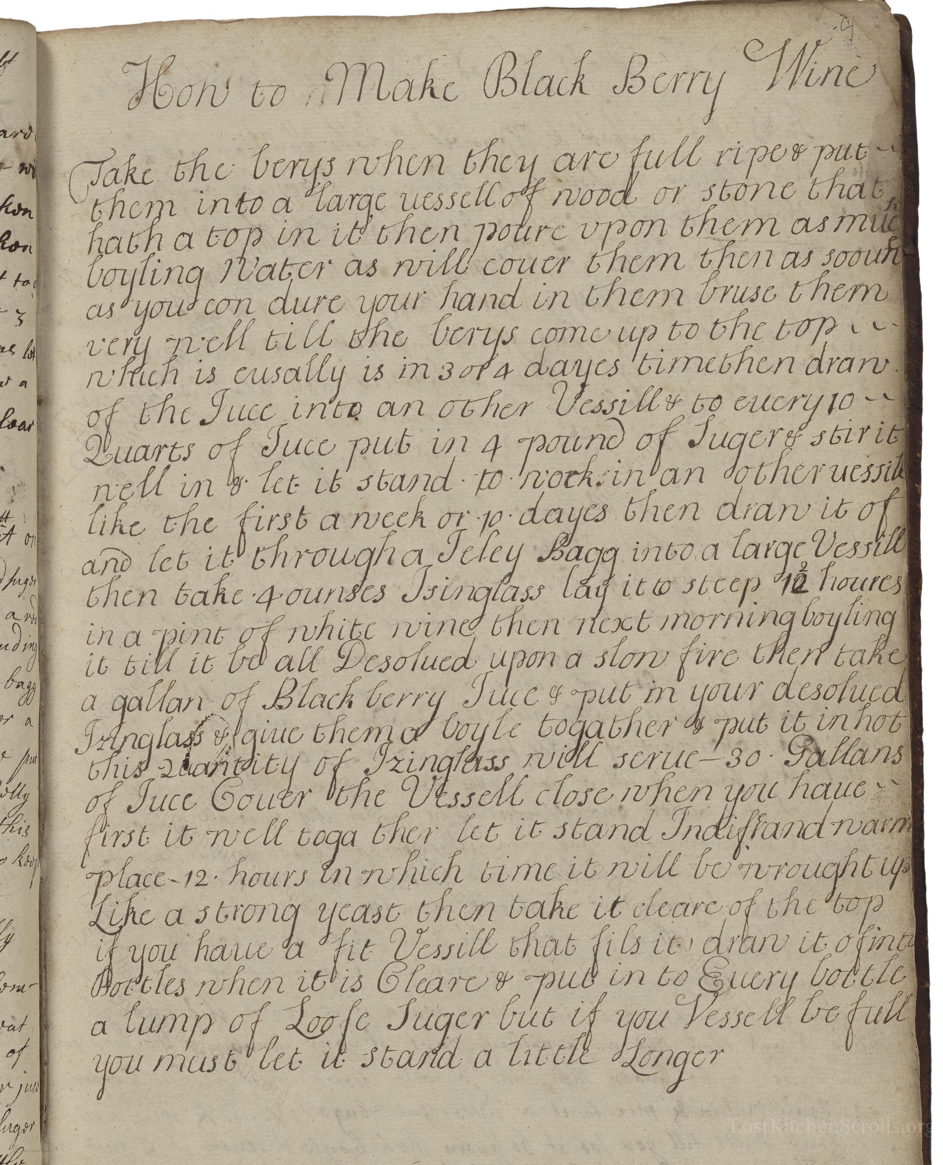 Historical recipe for How To Make Black Berry Wine