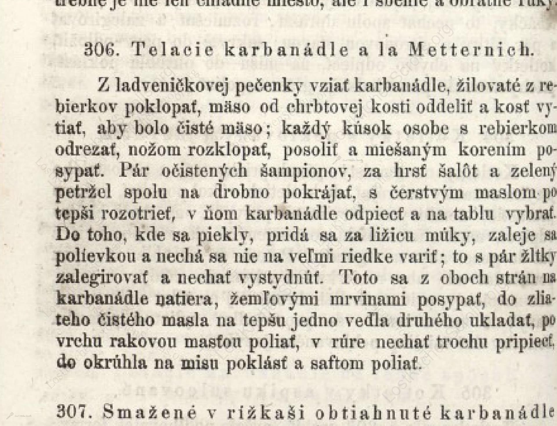 Telacie Karbanádle A La Metternich