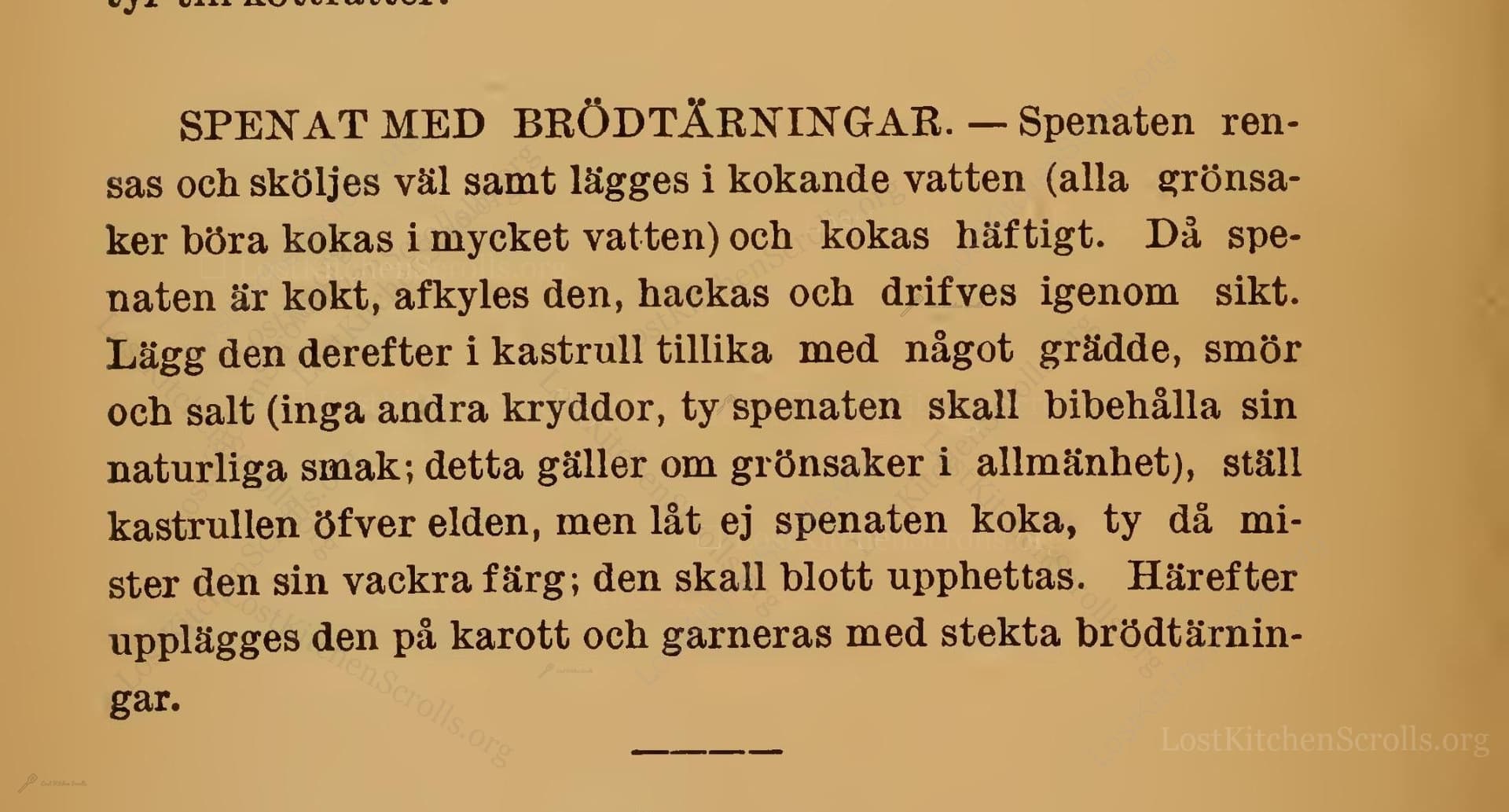 Spenat Med Brödtärningar