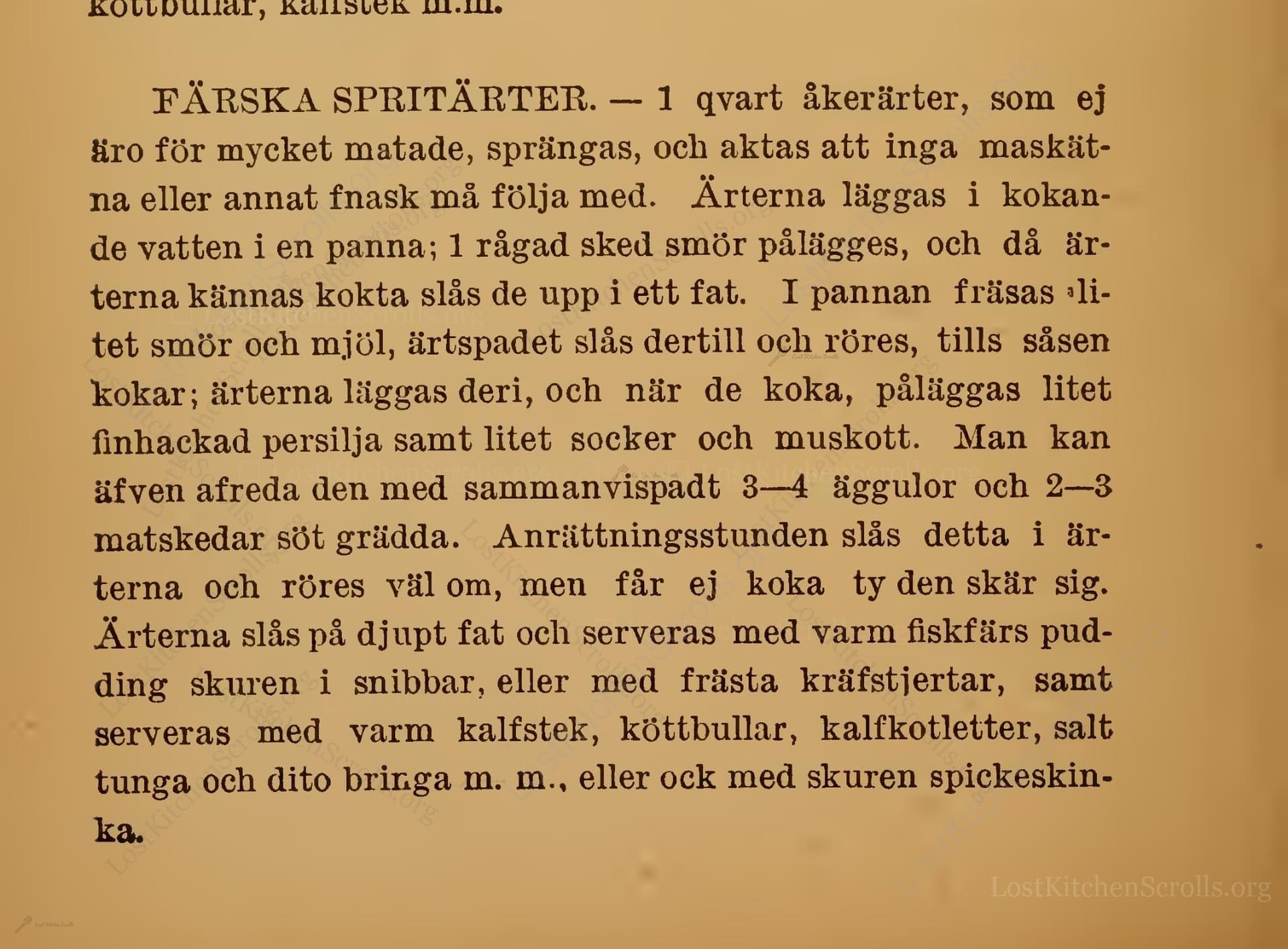 Färska Spritärter