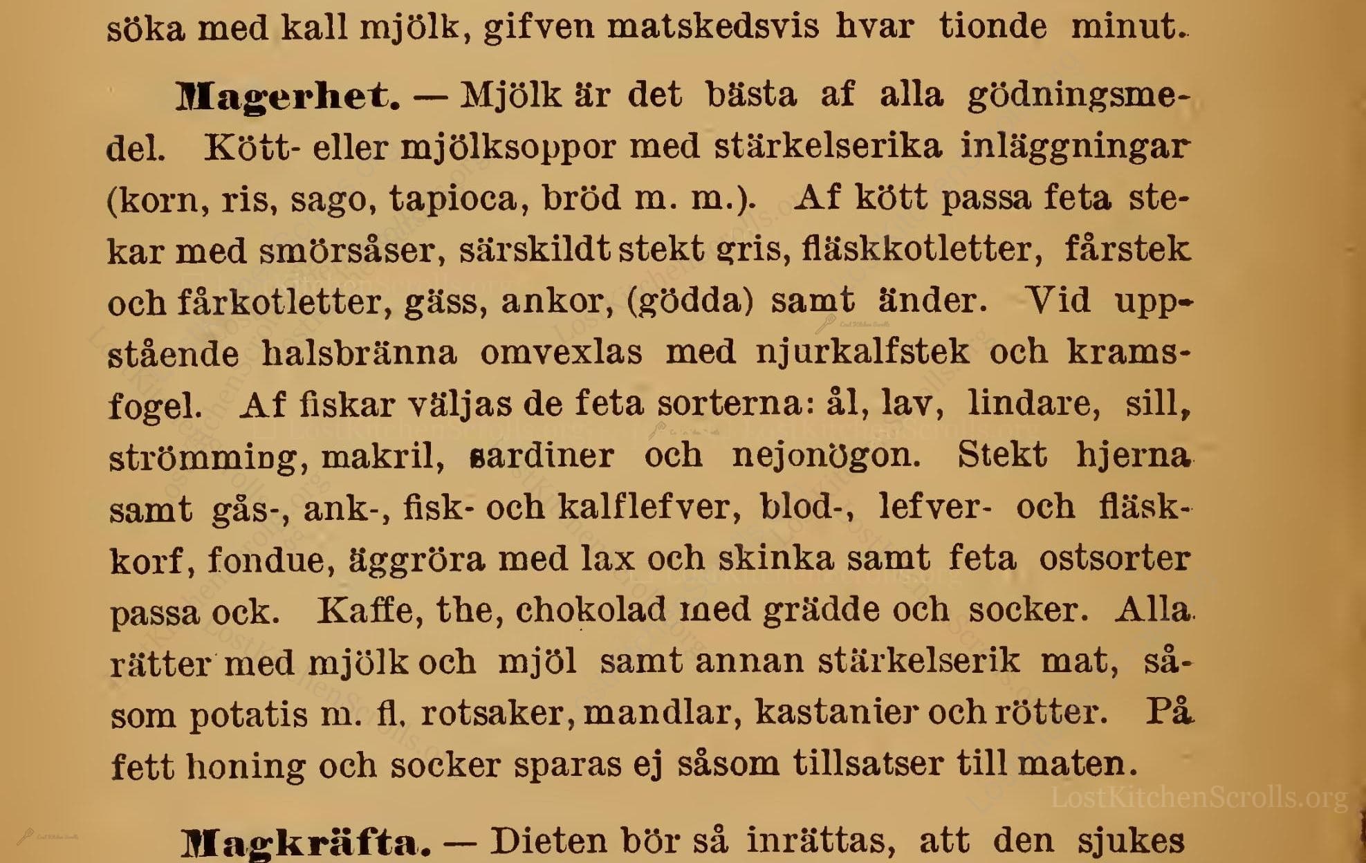 Historical recipe for Magerhet