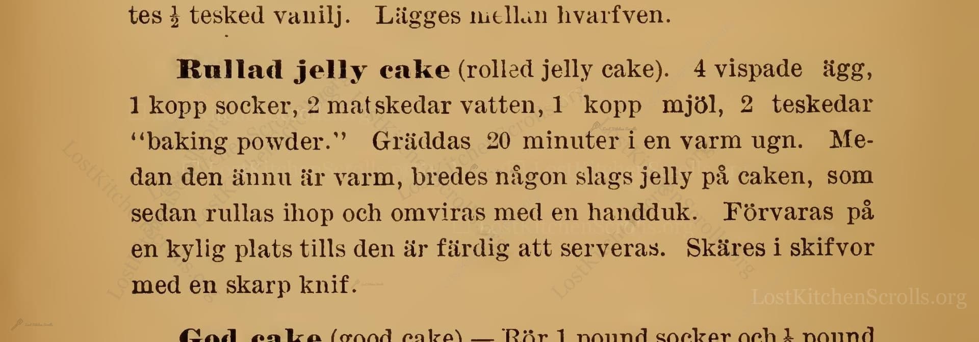 Rullad Jelly Cake (Rolled Jelly Cake)
