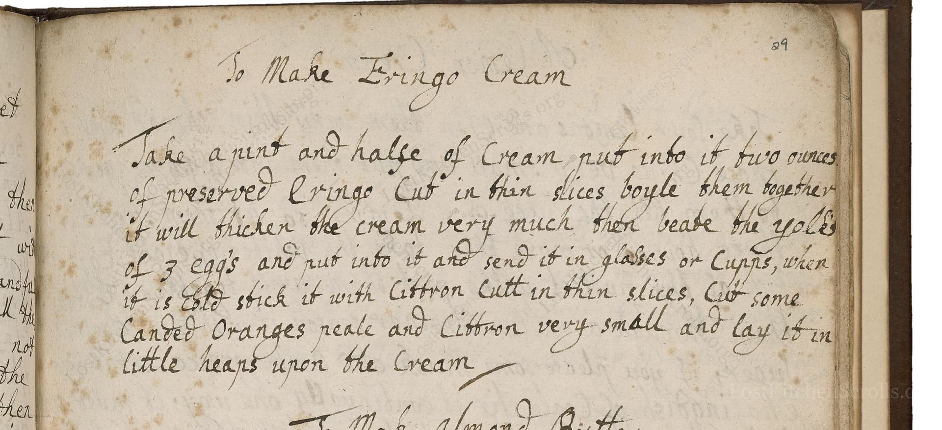 To Make Eringo Cream