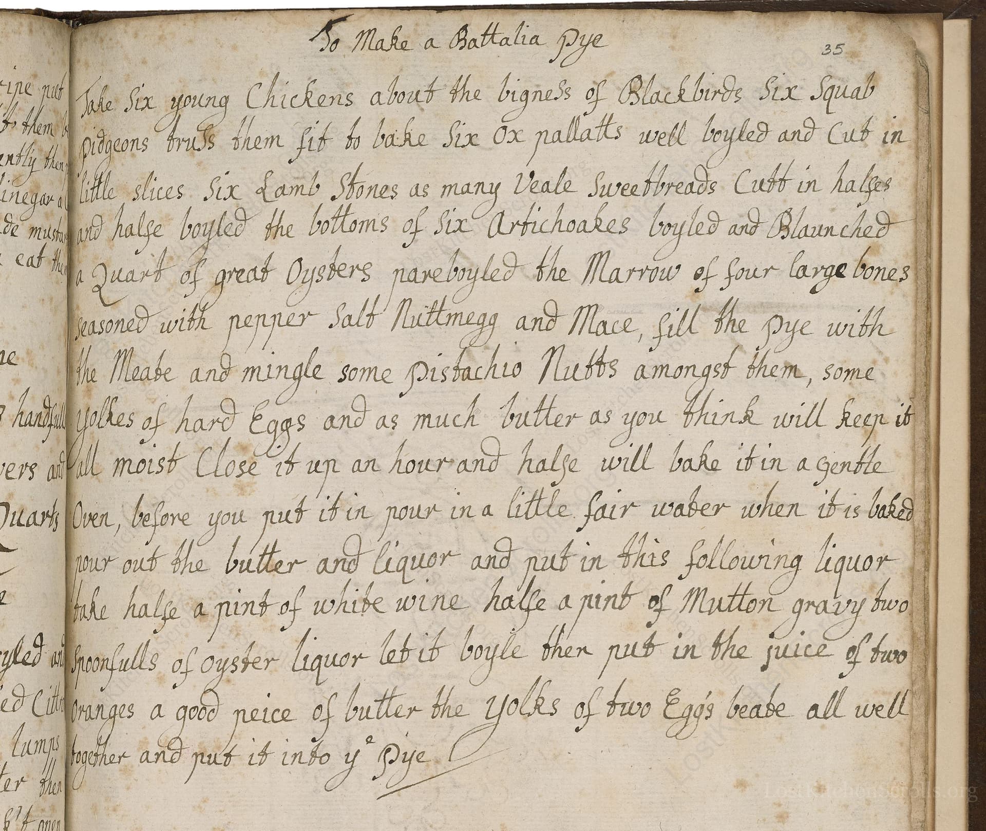 To Make A Battalia Pye
