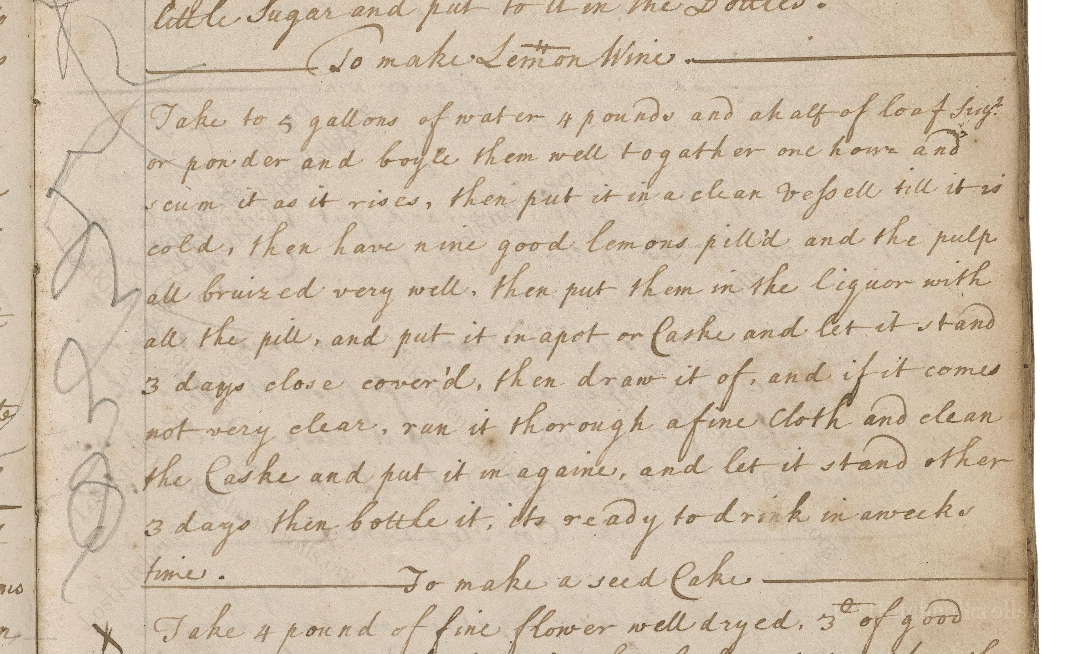 Historical recipe for To Make Lemon Wine