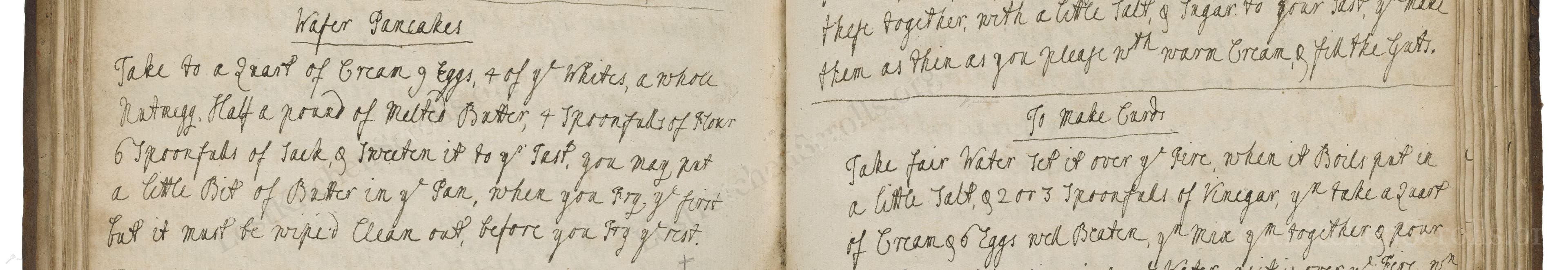 Historical recipe for Wafer Pancakes