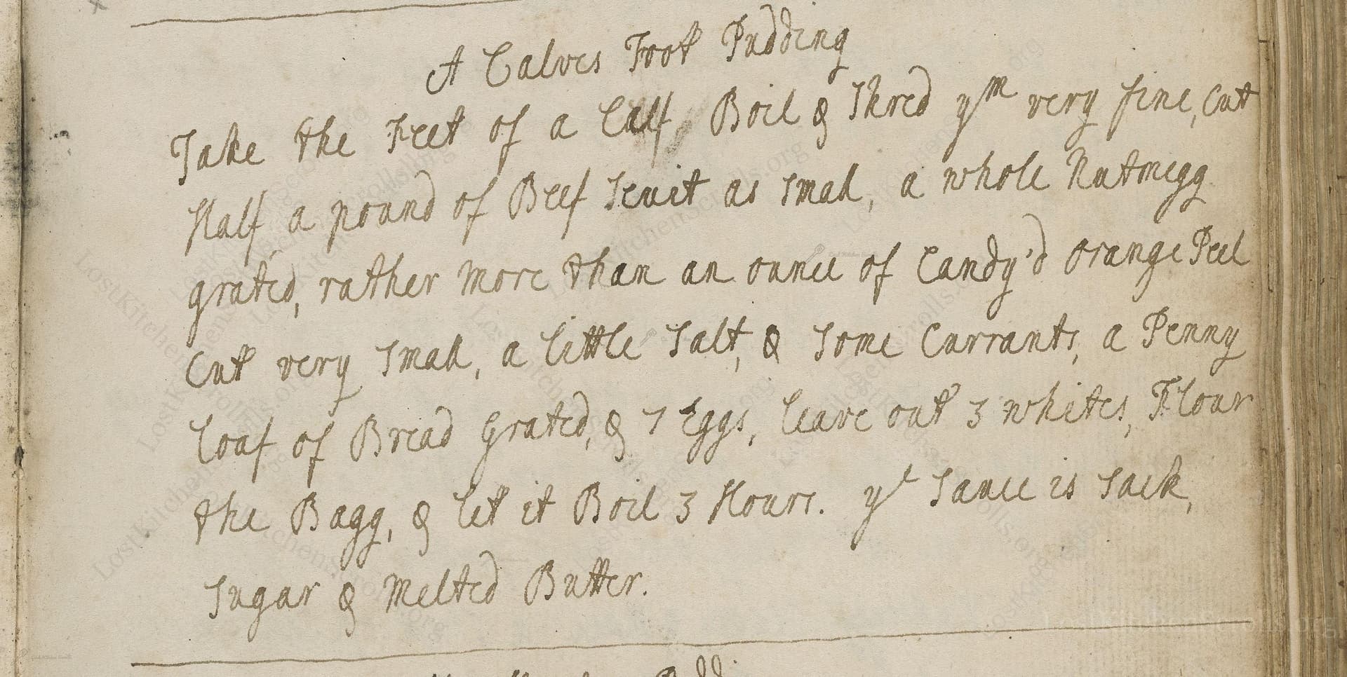 A Calves Foot Pudding