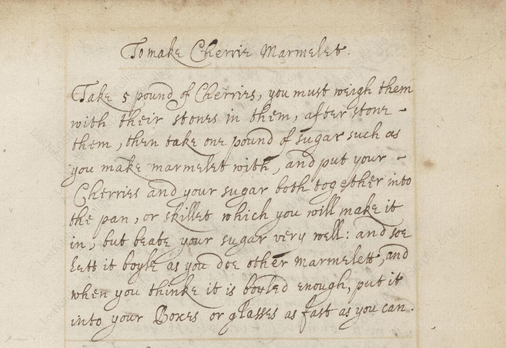 To Make Cherrie Marmalett