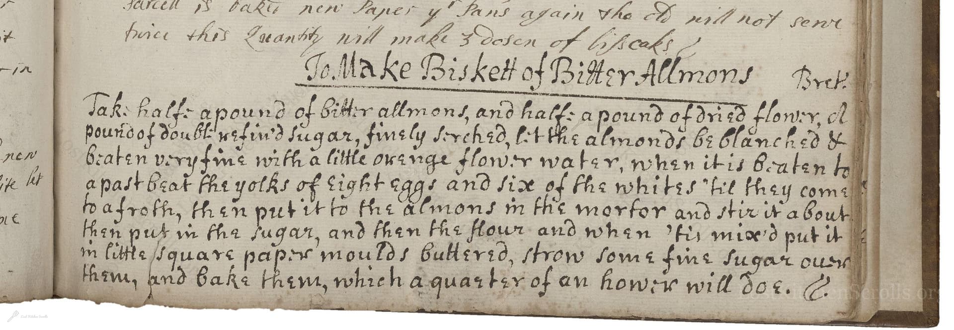 To Make Biskett Of Bitter Allmons