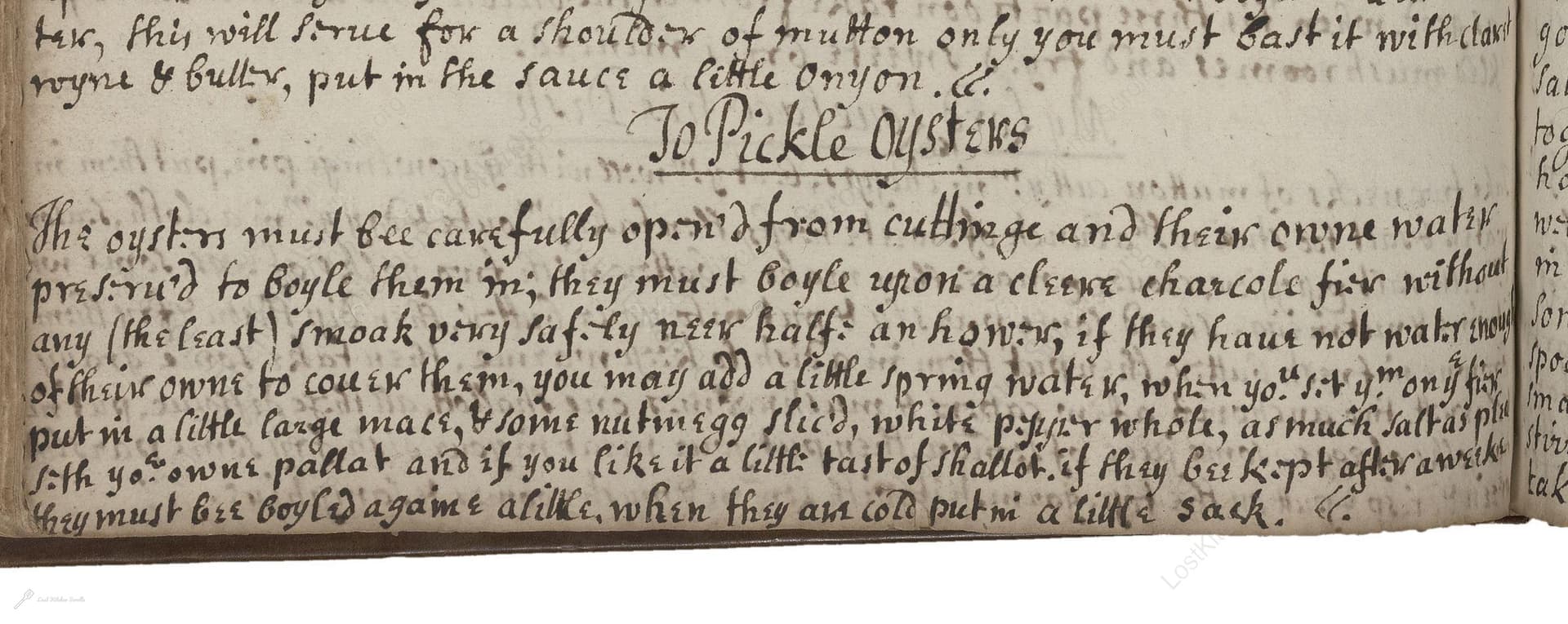 To Pickle Oysters