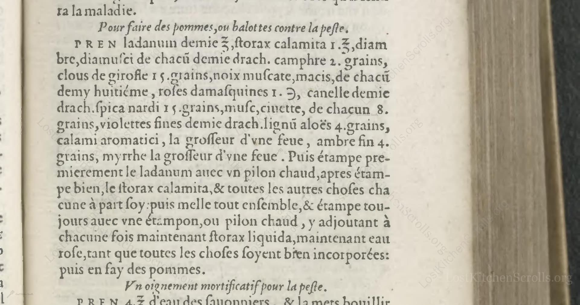Pour Faire Des Pommes, Ou Balottes Contre La Peste