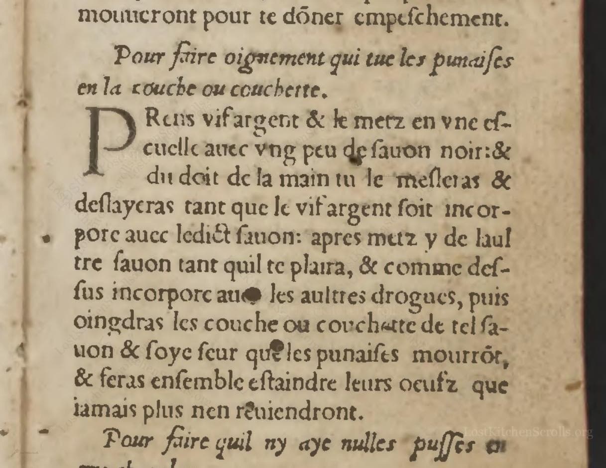 Pour Faire Oignement Qui Tue Les Punaises En La Couche Ou Couchette