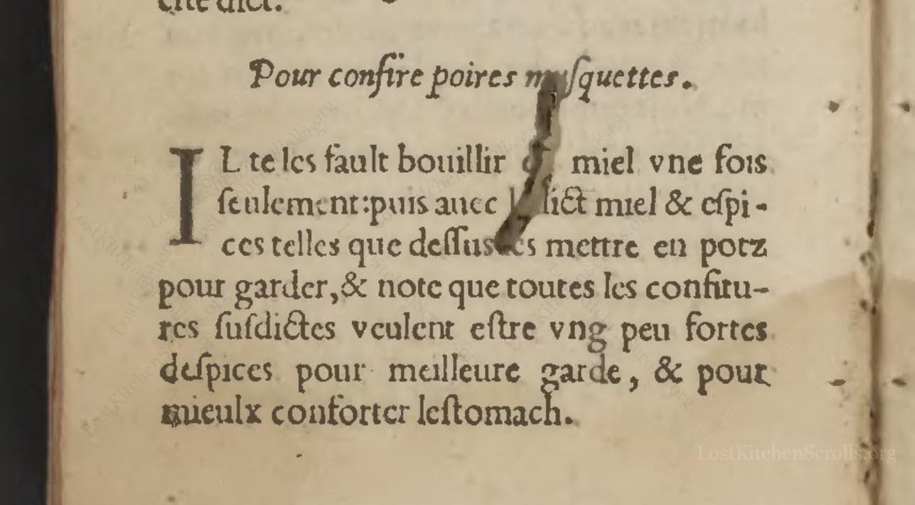 Pour Confire Poires Musquettes