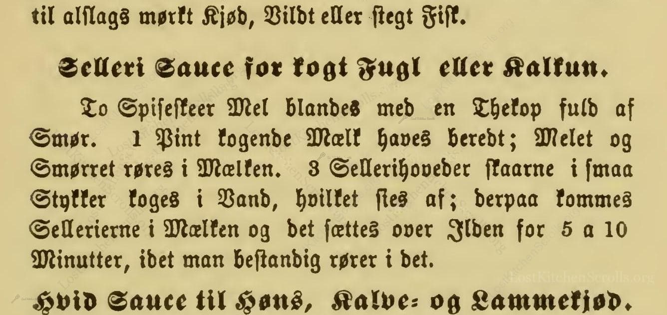 Selleri Sauce For Kogt Fugl Eller Kalkun